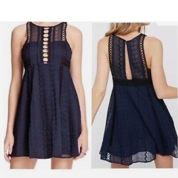 FINAL DAY! NWT Free People Wherever You Go Embroidered Crochet Mini Dress in - Picture 3 of 15